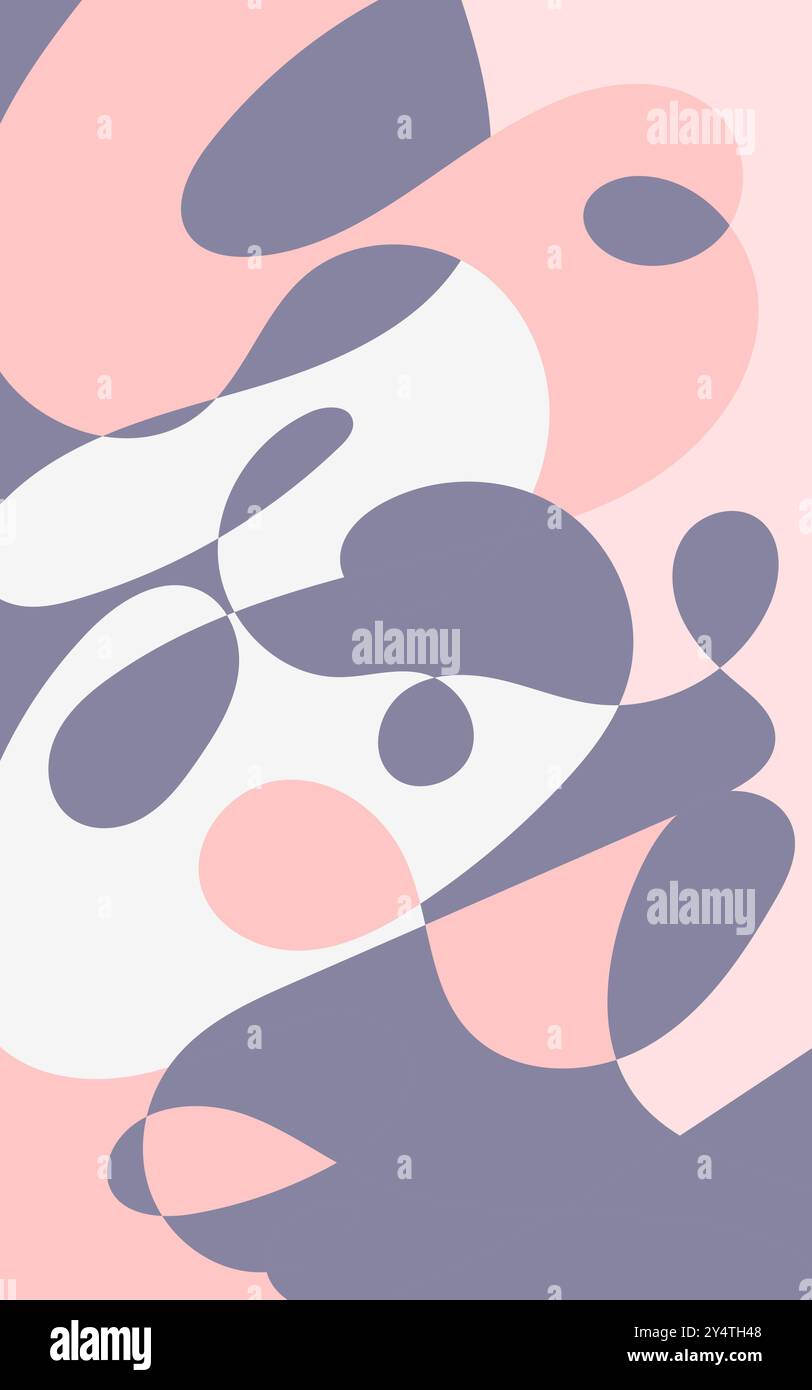 Forme astratte nei colori rosa e viola; ideali per il design di sfondo, sfondi, arte digitale o grafica per social media. Vivace e moderno. Illustrazione Vettoriale