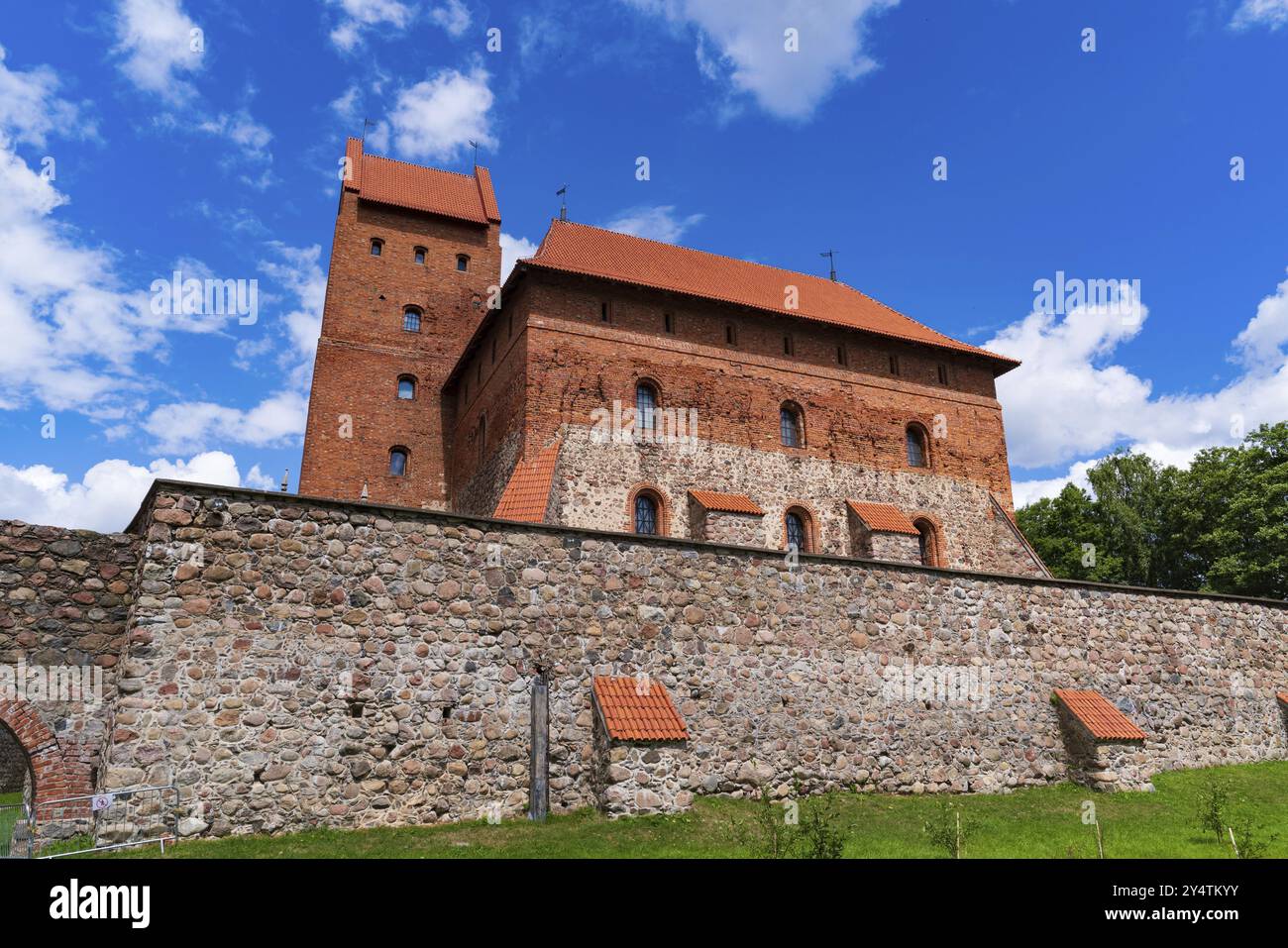 Castello dell'isola di Trakai sul lago Galve a Trakai, Lituania, Europa Foto Stock