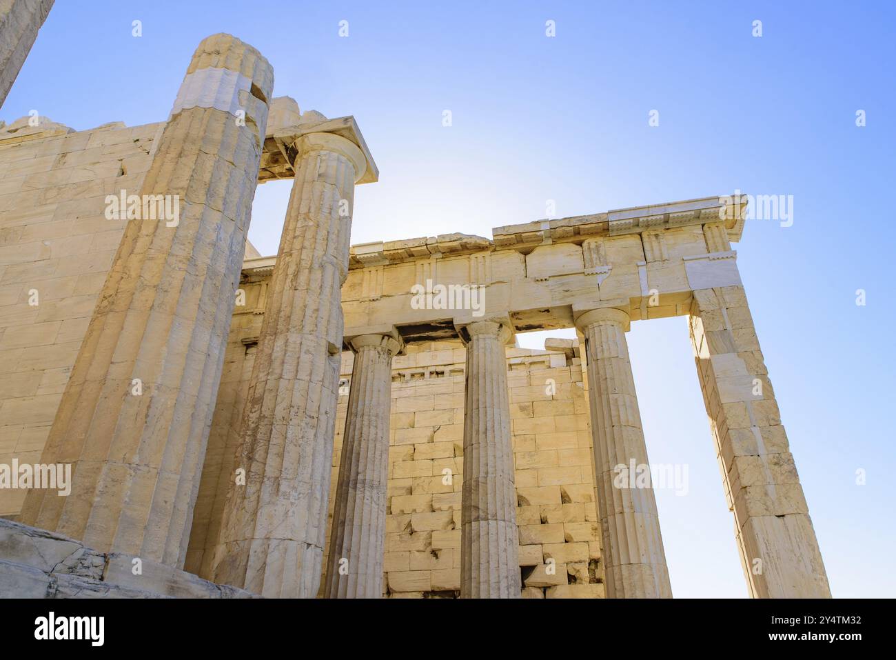 Partenone, il famoso tempio antico sull'Acropoli di Atene, Grecia, Europa Foto Stock