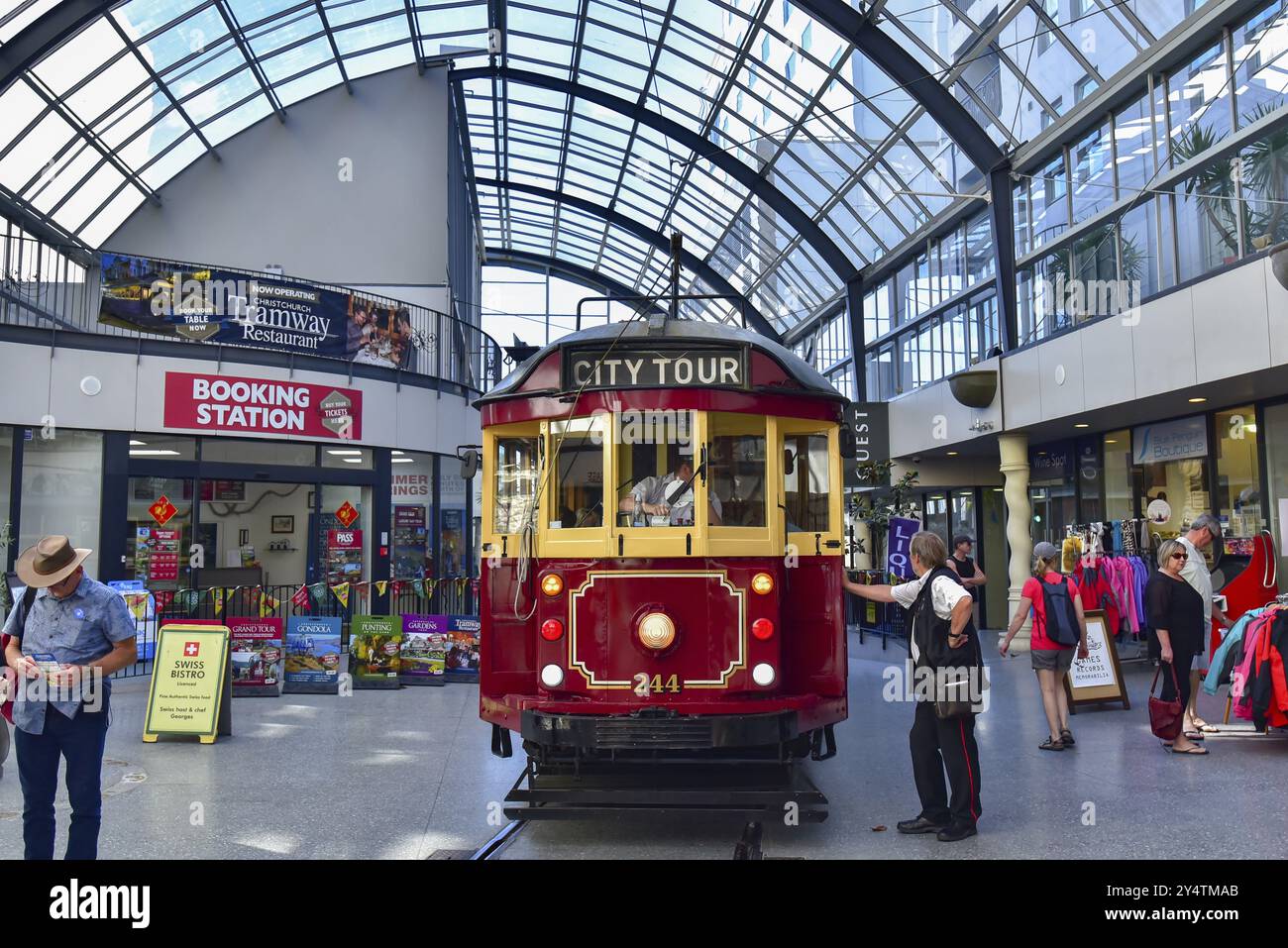 Tram a Christchurch, nuova Zelanda, Oceania Foto Stock