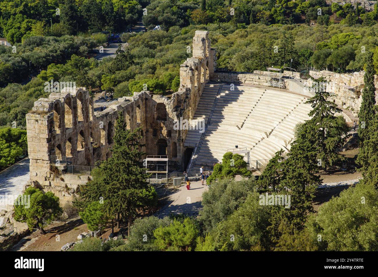 Odeon di Erode Attico, un teatro romano all Acropoli di Atene in Grecia Foto Stock