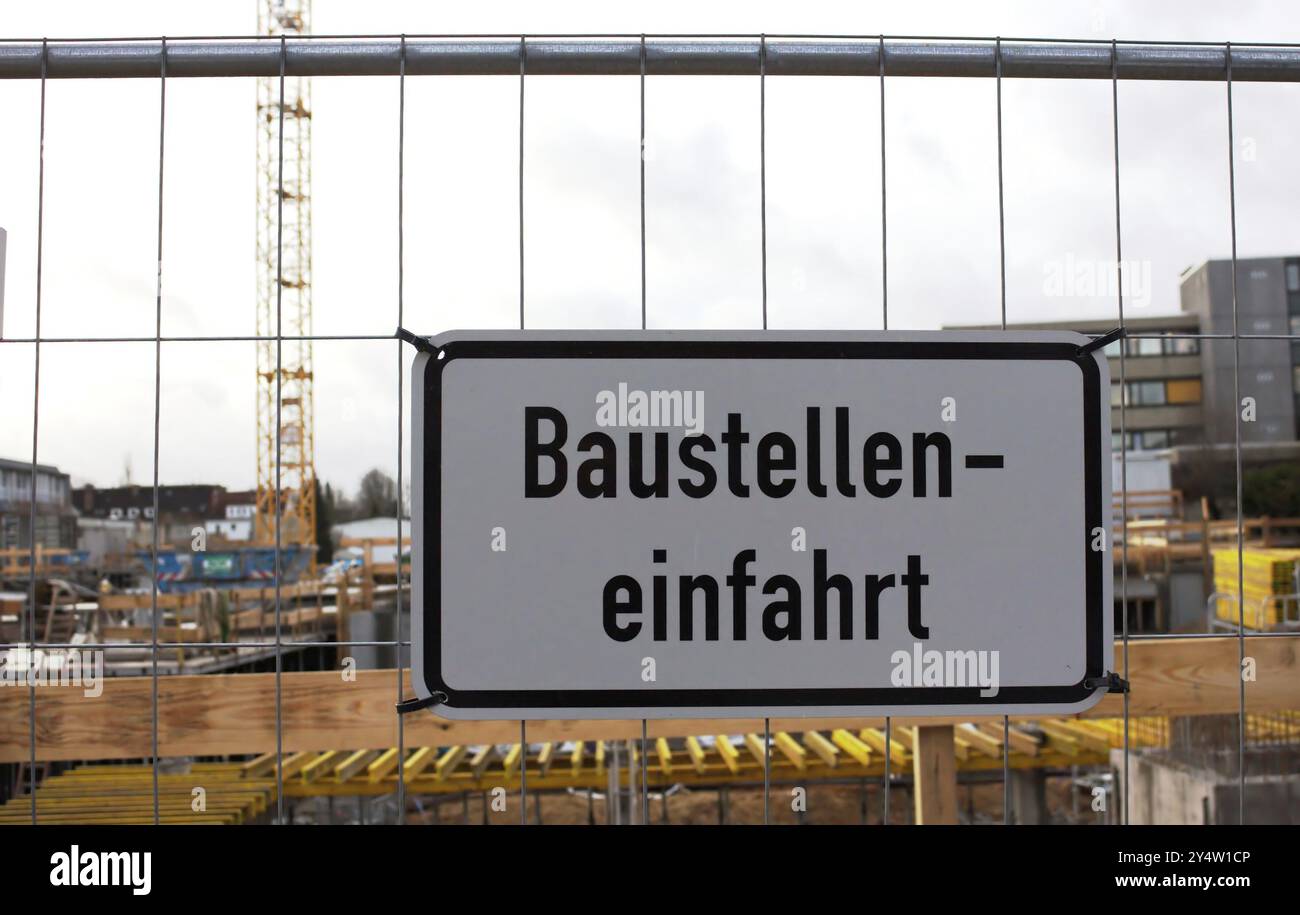 Un cartello d'ingresso per i cantieri di Amburgo, Germania, Europa Foto Stock