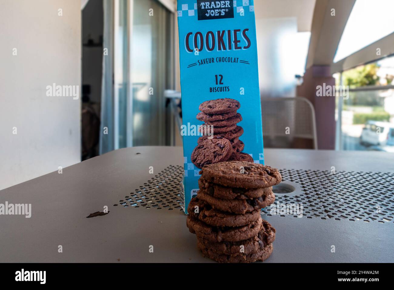 Biscotti del trader Joe da un negozio Aldi ad Arcachon, Francia. Foto Stock