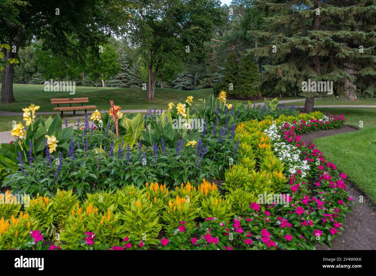 I giardini fioriti di Kildonan Park, Winnipeg, Manitoba, Canada. Foto Stock