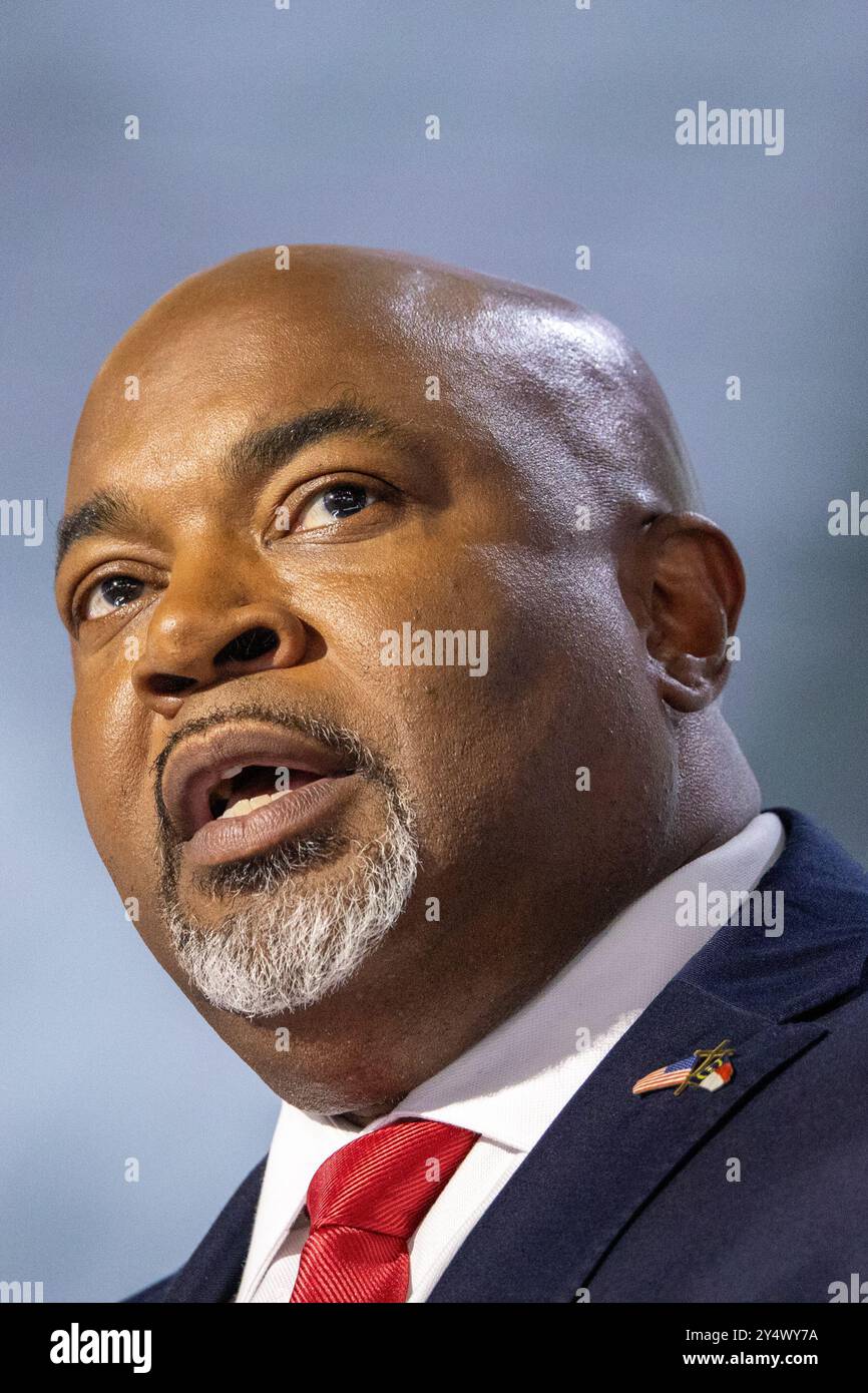 Milwaukee, Stati Uniti d'America, 15 luglio 2024, North Carolina tenente governatore Mark Robinson alla Convention nazionale repubblicana. Foto Stock