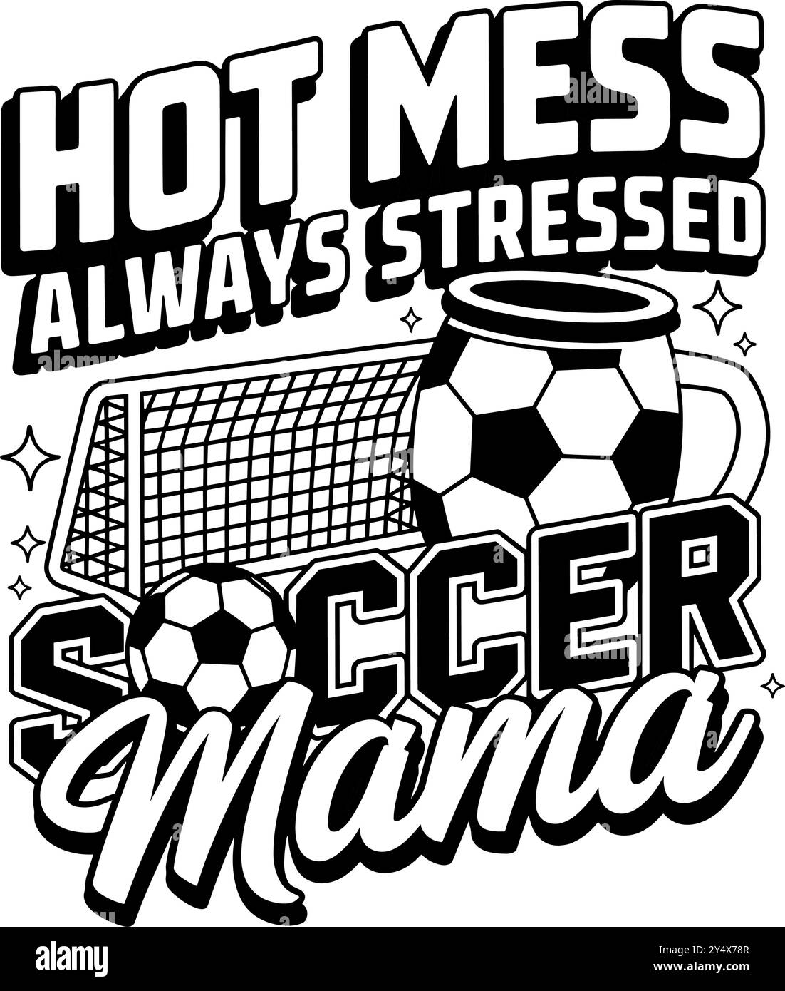 Mamma da calcio calda e disordinata Illustrazione Vettoriale