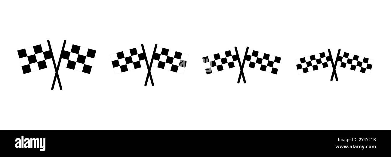 Vettore icona bandiera da corsa. Icona della bandiera da corsa.icona della bandiera da corsa a scacchi Illustrazione Vettoriale