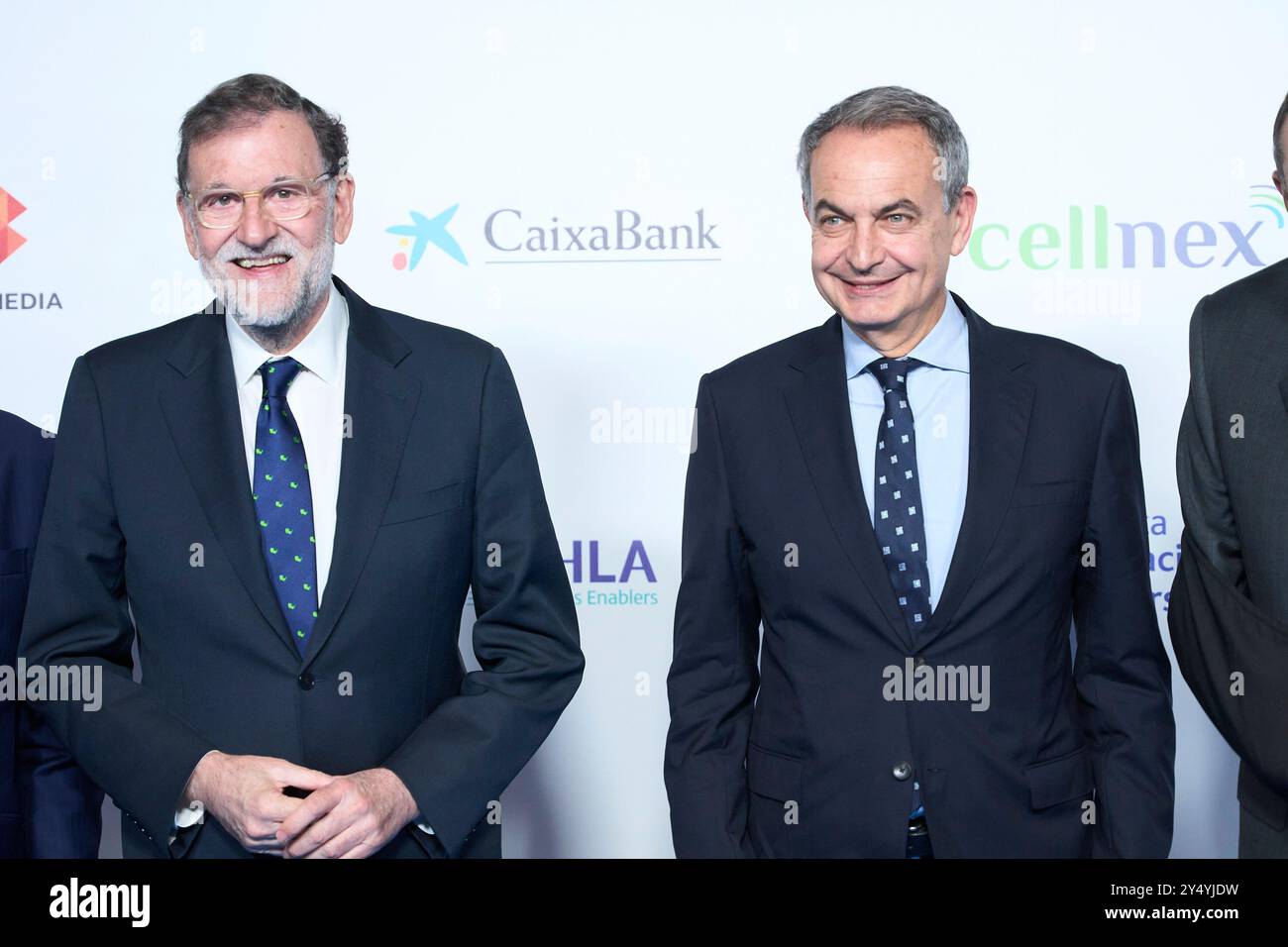 Jose Luis Rodriguez Zapatero, Mariano Rajoy partecipa alla commemorazione del 25° anniversario del quotidiano "la Razon" presso la sede di la Razon il 21 novembre 2023 a Madrid, Spagna. Foto Stock