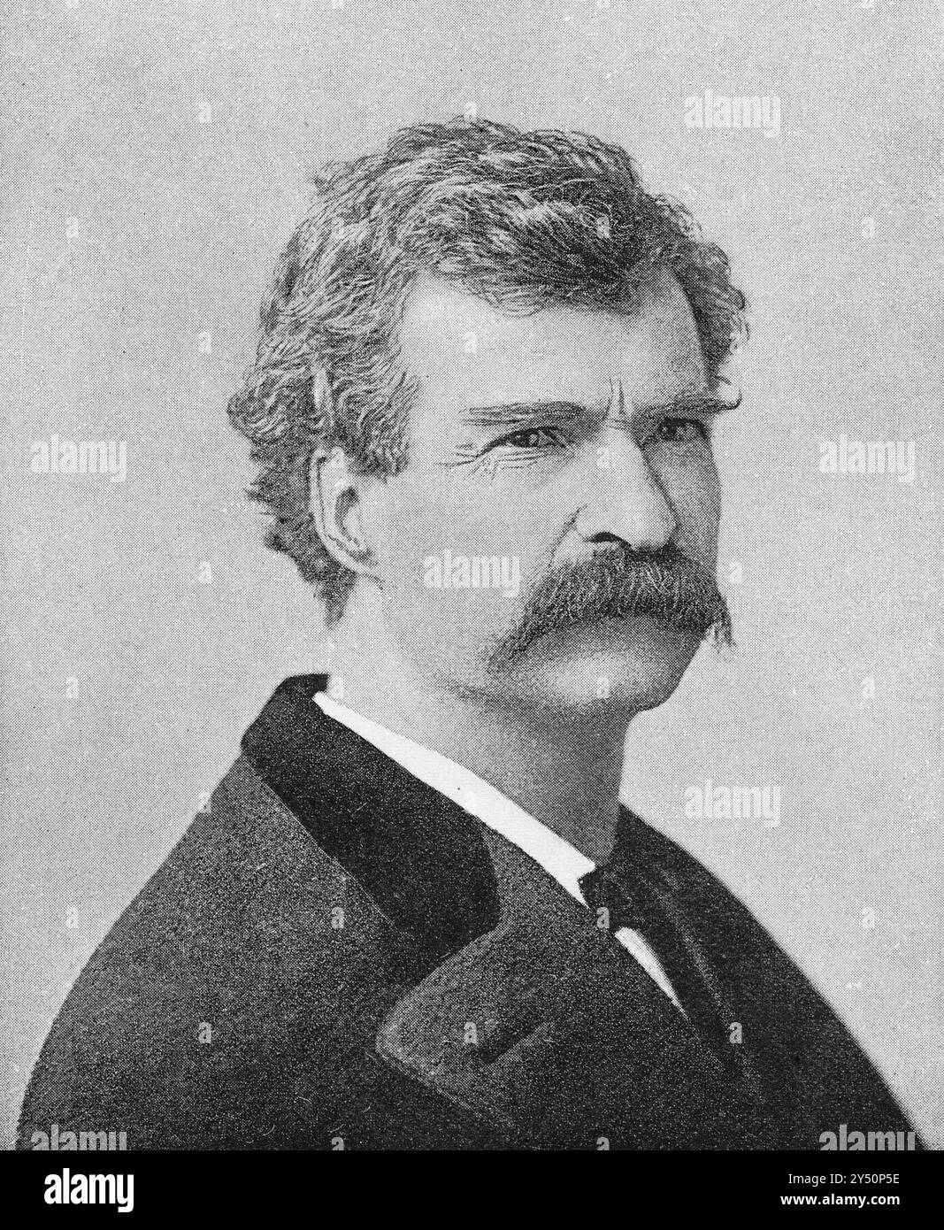 Mark Twain Ritratto, anni '1880 - fotografo sconosciuto - preso da libro, foto rasterizzata Foto Stock