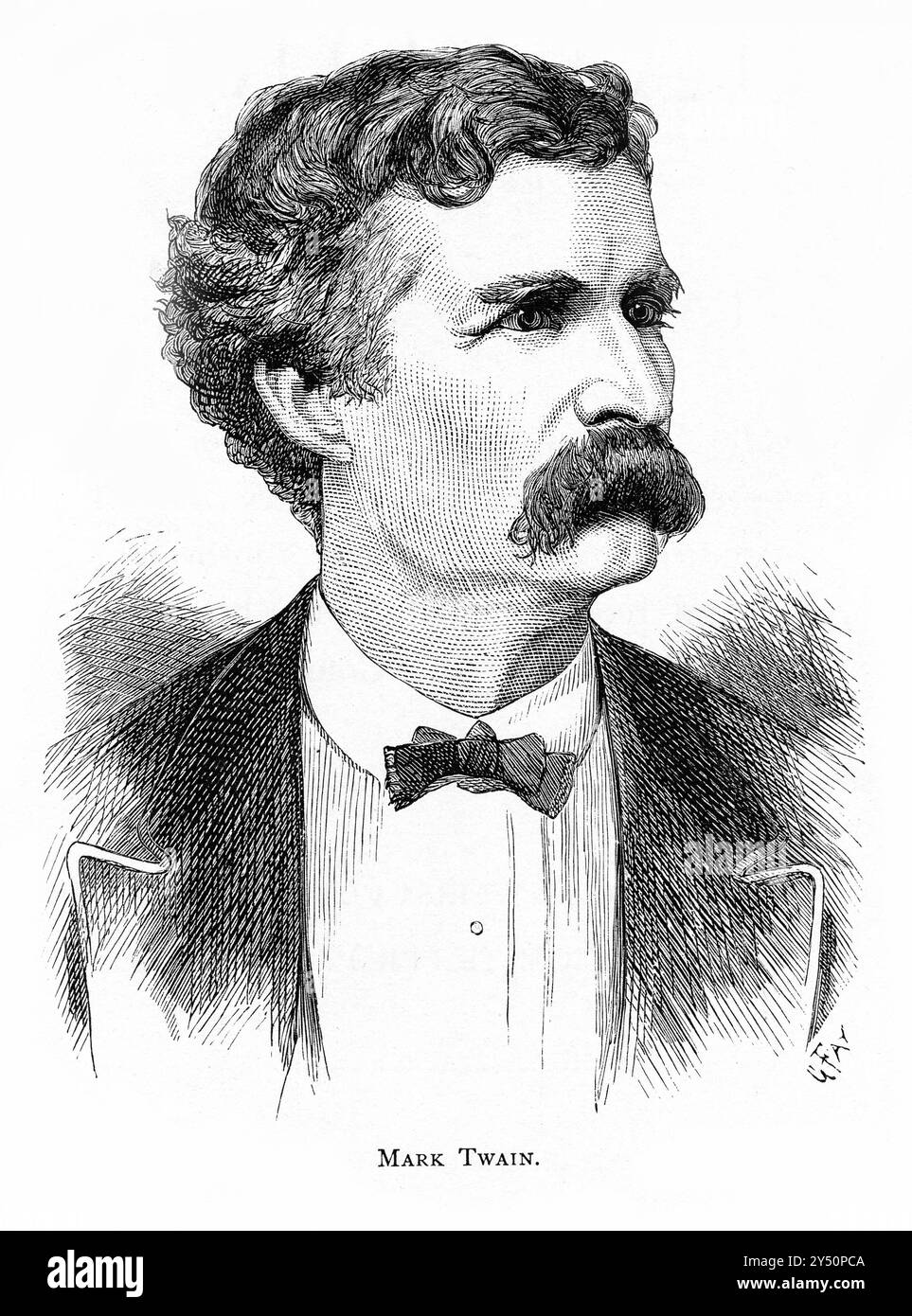 Mark Twain. (Samuel Clemens) da Galaxy Magazine, agosto 1870 Foto Stock