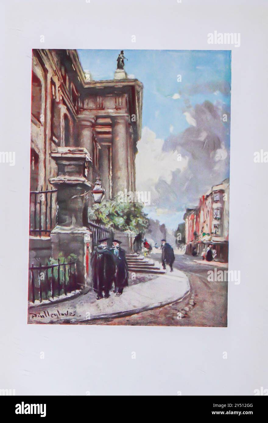L'EDIFICIO CLARENDON, BROAD STREET Oxford di John Fulleylove John Fulleylove (18 agosto 1845 – 22 maggio 1908) è stato un artista paesaggista e illustratore inglese Oxford è una città storica e la città della contea dell'Oxfordshire, è famosa per la sua università, la più antica del mondo anglofono, e per la sua architettura, cultura e industrie. Foto Stock