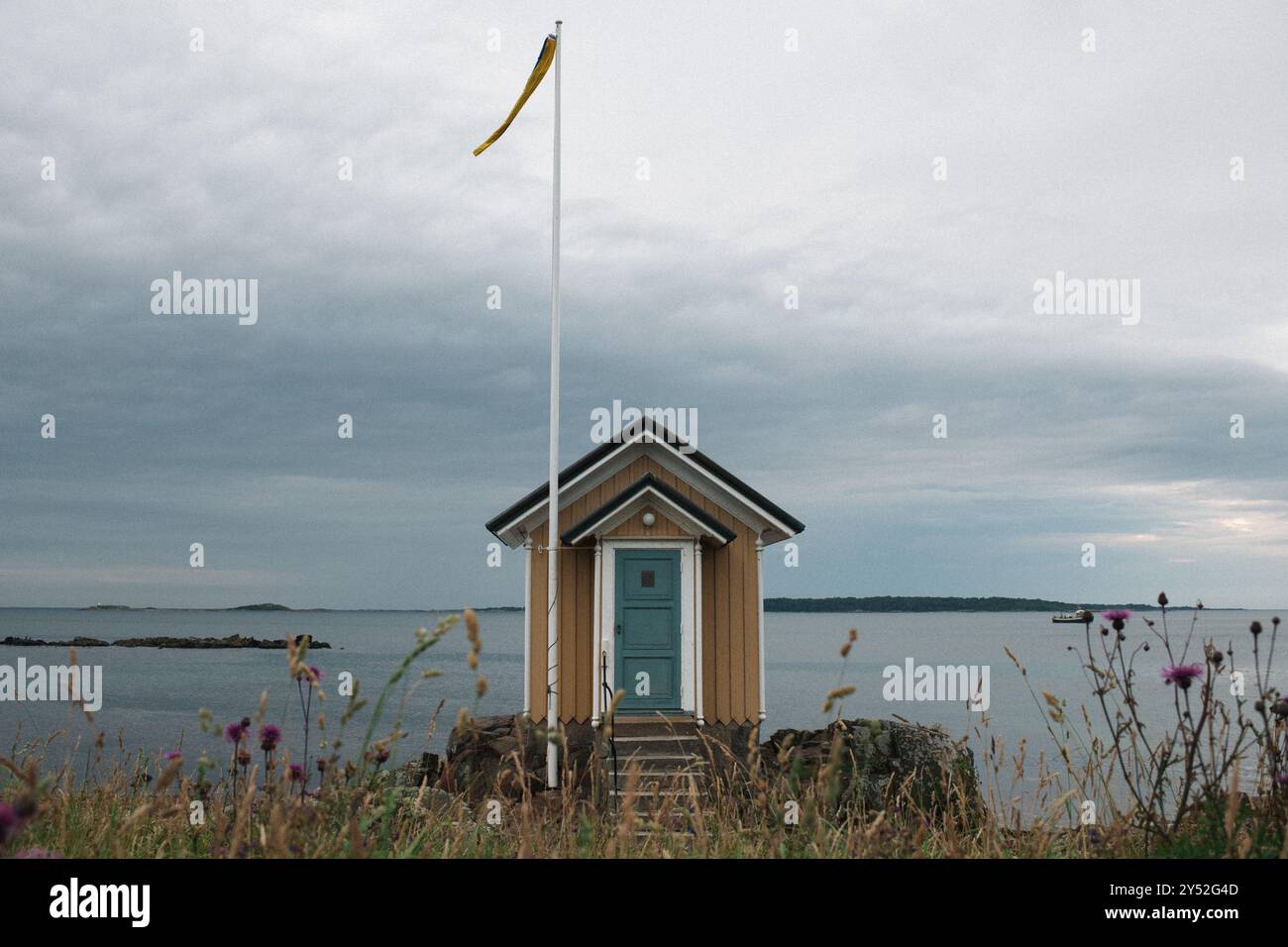 Tradizionale capanna svedese sulla costa di Båstad Foto Stock
