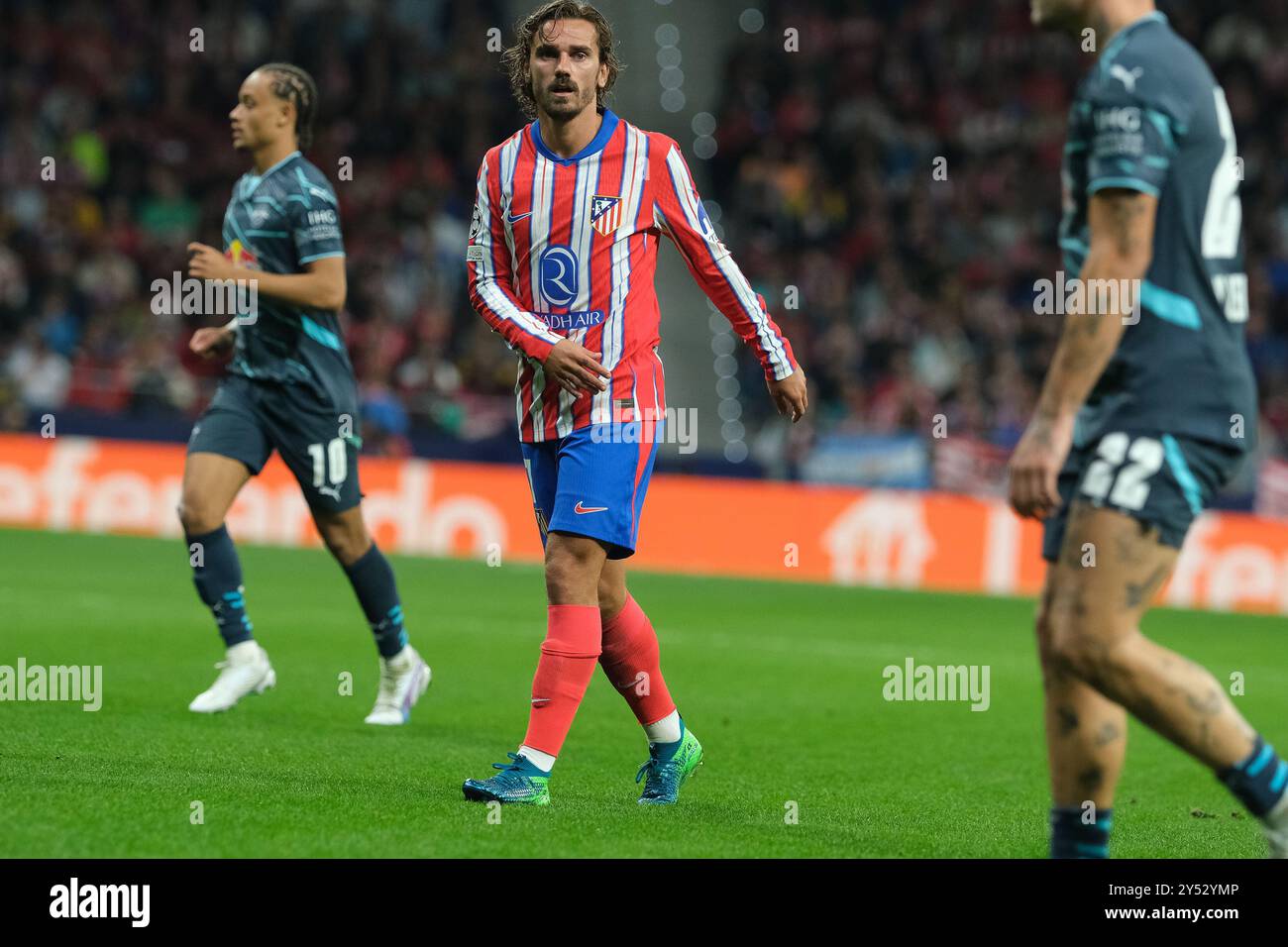 Antoine Griezmann dell'Atletico de Madrid durante la fase MD1 della UEFA Champions League a Madrid e RB Leipzig all'Estadio Metropolitano di Septe Foto Stock