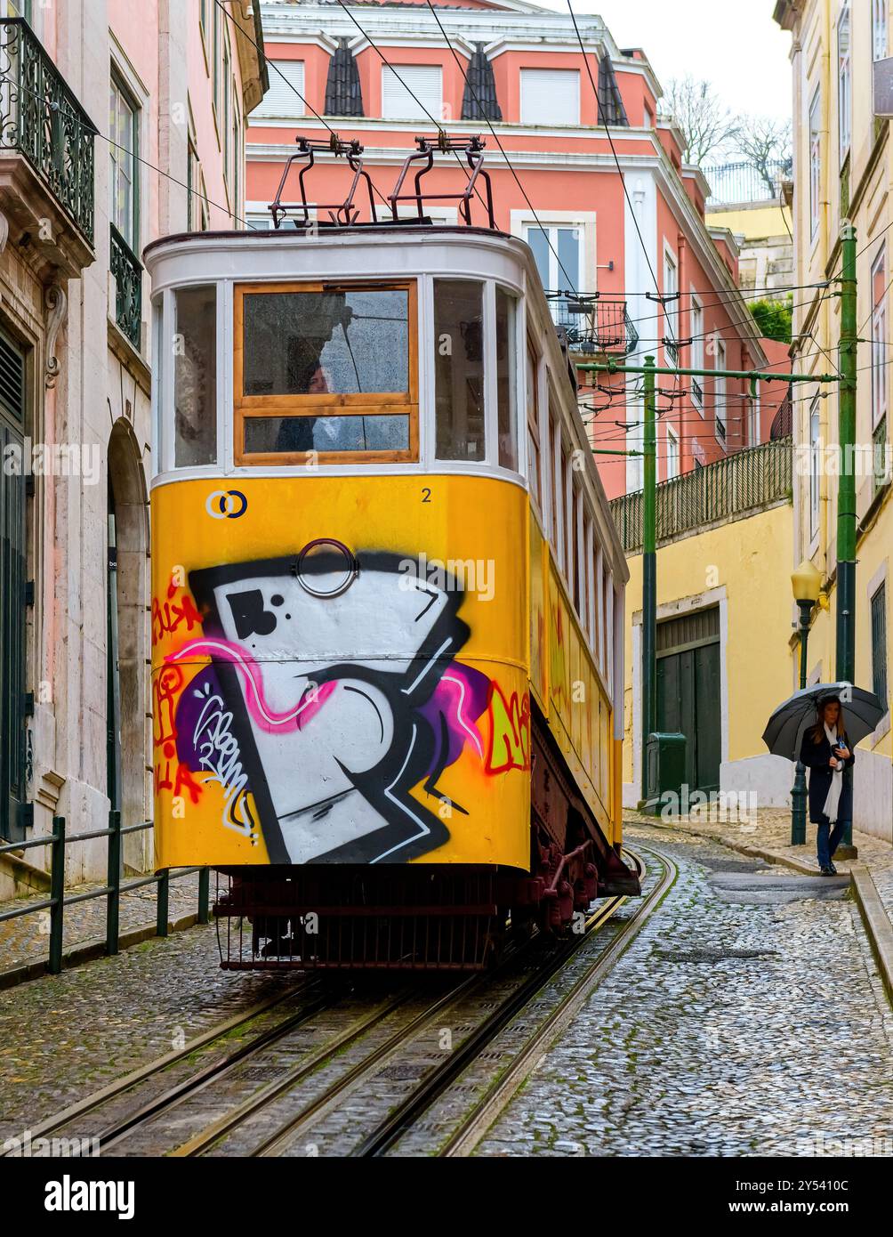 Elevador da Gloria, Lisbona, Portogallo Foto Stock