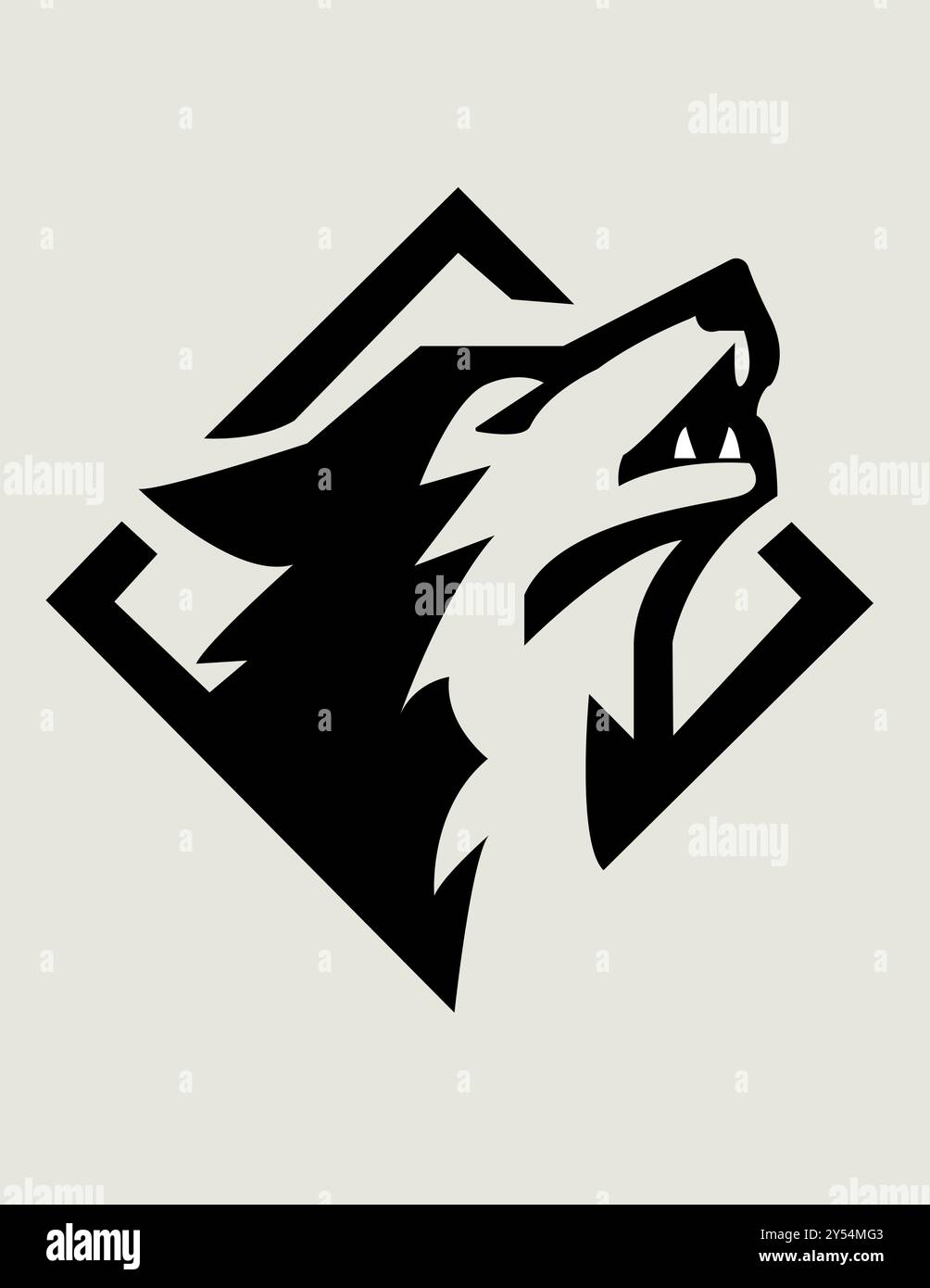 Logo Fox Face in nero, logo Fox, Illustrazione Vettoriale