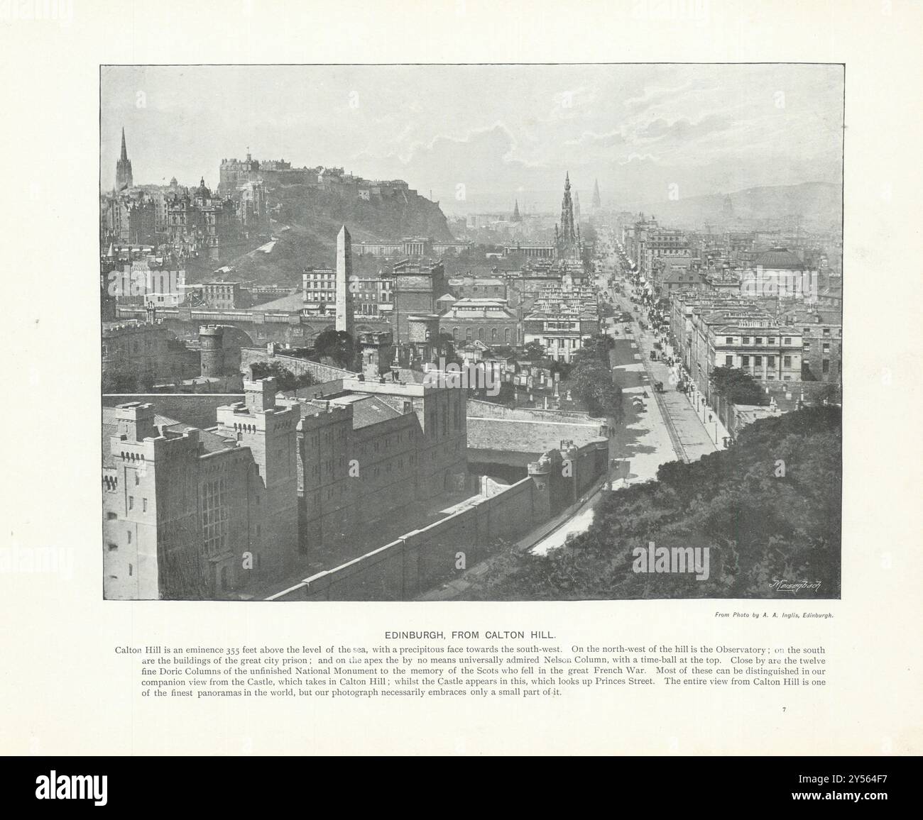 Edimburgo, da Calton Hill. Scozia 1900 vecchia foto vintage Foto Stock