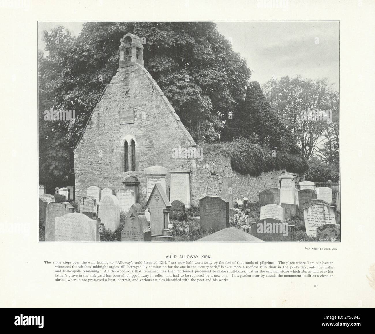 Auld Alloway Kirk. Scozia 1900 vecchia foto vintage Foto Stock