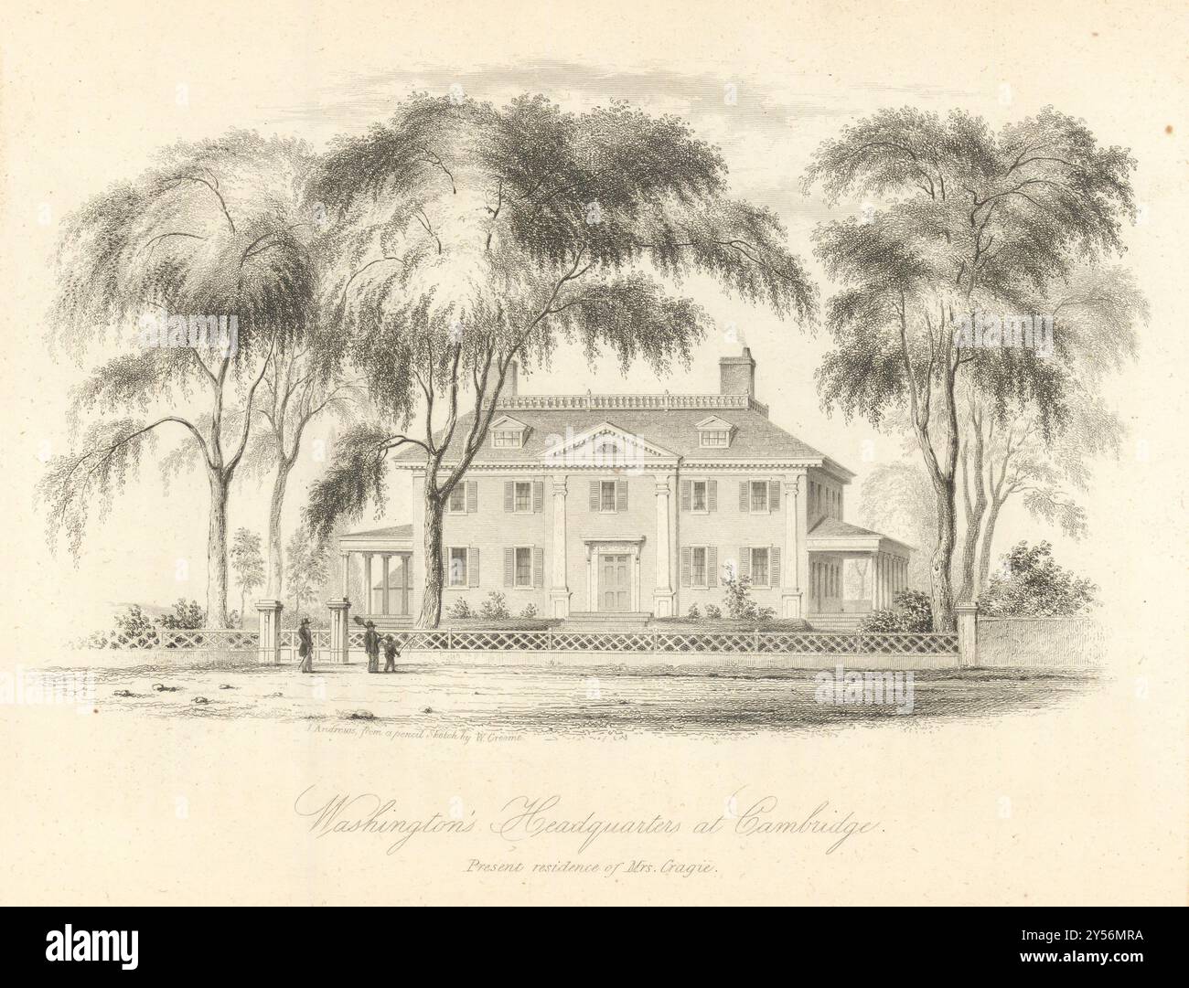 Longfellow House / sede centrale di Washington, Cambridge, Massachusetts 1843 Foto Stock