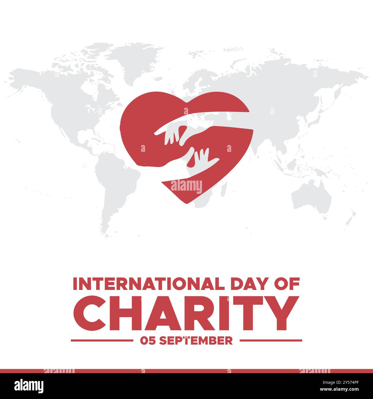 Giornata Internazionale della Carità, 5 settembre, progettazione della giornata della Carità per i social media, biglietto d'auguri, illustrazione dello stock, giornata Internazionale della Carità. Illustrazione Vettoriale