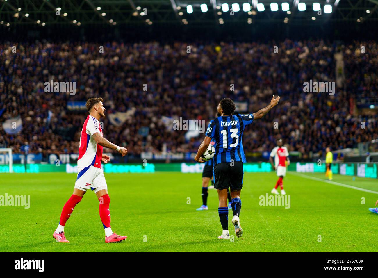 Bergamo, Italia. 19 settembre 2024. Éderson, durante l'Atalanta BC vs Arsenal FC, UEFA Champions League - Gewiss Stadium. Crediti: Alessio Morgese/Alessio Morgese/Emage/Alamy live news Foto Stock