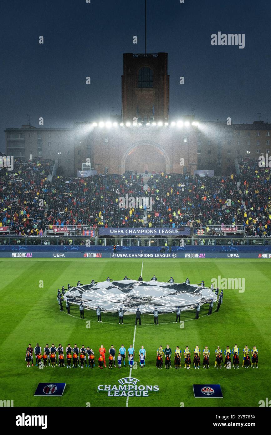 Bologna, Italia. 18 settembre 2024 Stadio Renato dall Ara durante la partita di Champions League tra Bologna 0-0 Shakhtar Donetsk allo Stadio Renato dall Ara il 18 settembre 2024 a Bologna, Italia. Crediti: Maurizio Borsari/AFLO/Alamy Live News Foto Stock