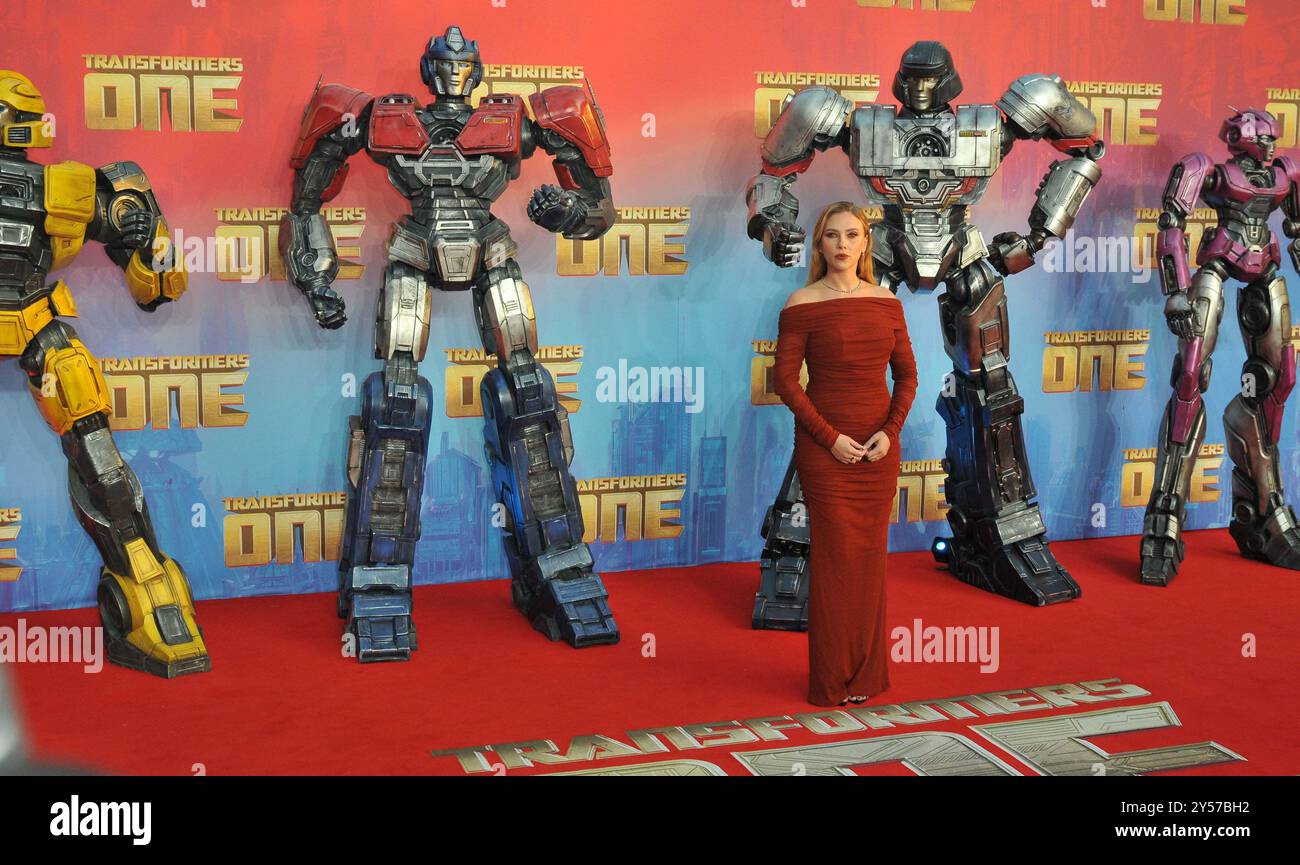 Scarlett Johansson alla prima cinematografica britannica "Transformers One", Cineworld Leicester Square, Leicester Square, giovedì 19 settembre 2024 a Londra, Inghilterra, Regno Unito. CAP/CAN © CAN/Capital Pictures/MediaPunch *** SOLO USA*** Foto Stock