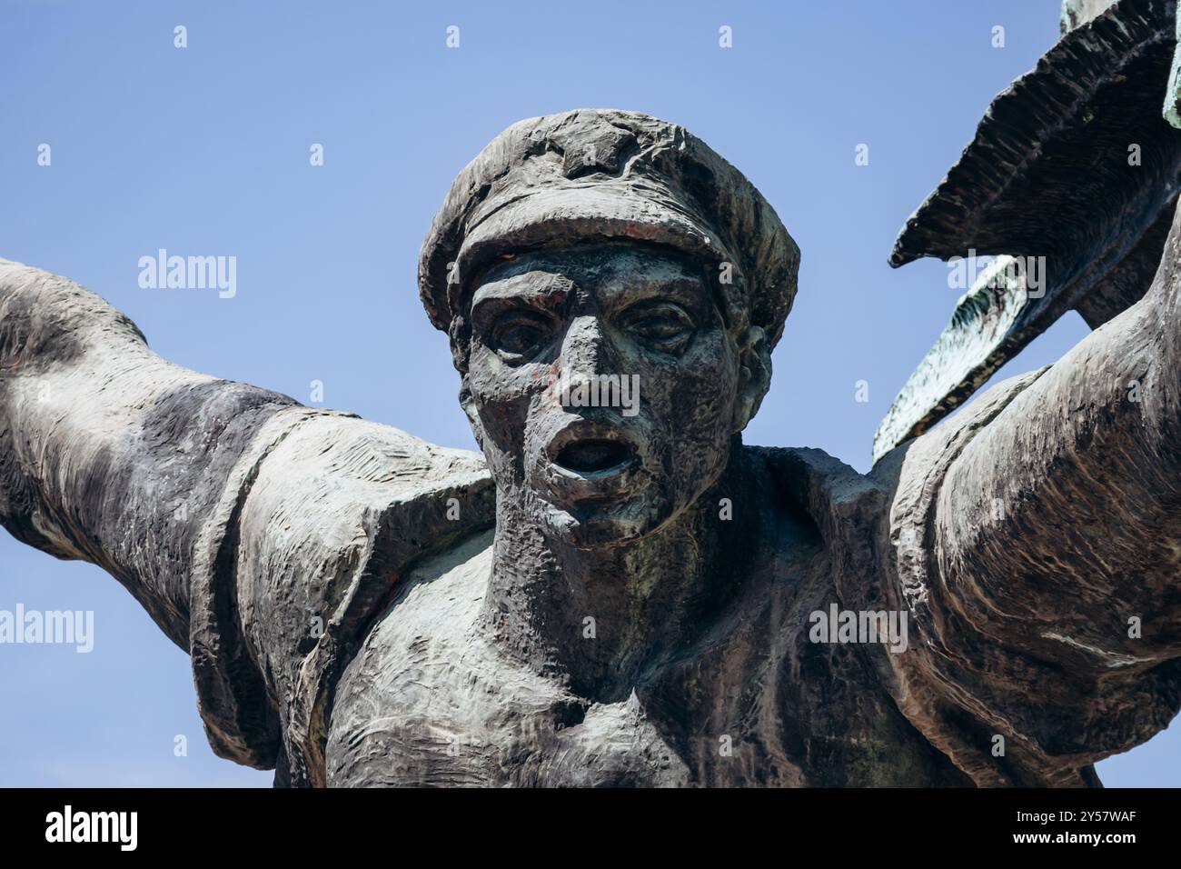 Budapest, Ungheria - 10 agosto 2024: Monumento della Repubblica dei Consigli, artista Istvan Kiss, 1969. Parco dei ricordi. Foto Stock