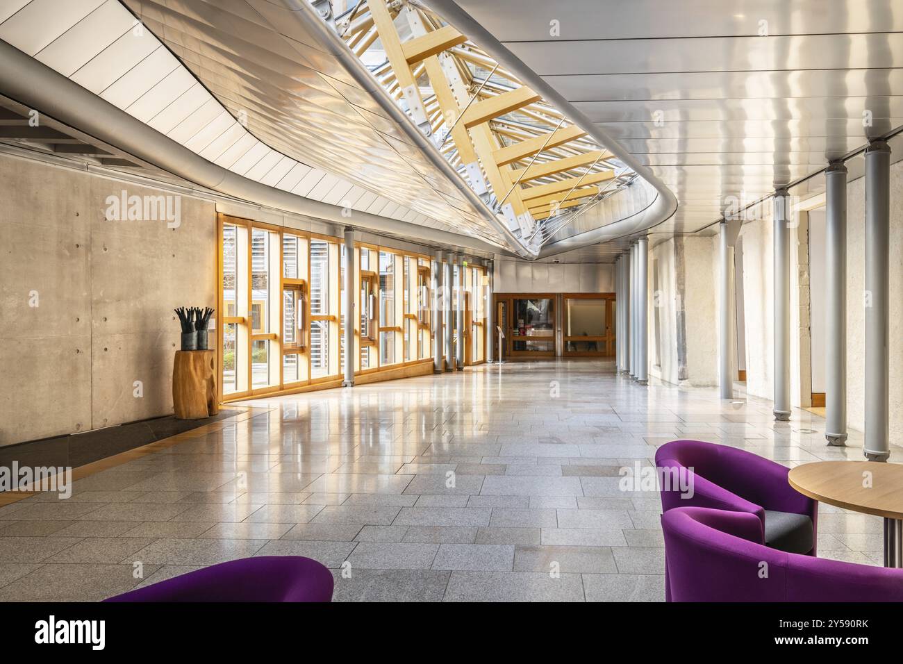 Lobby Del Parlamento Scozzese, Edimburgo Foto Stock