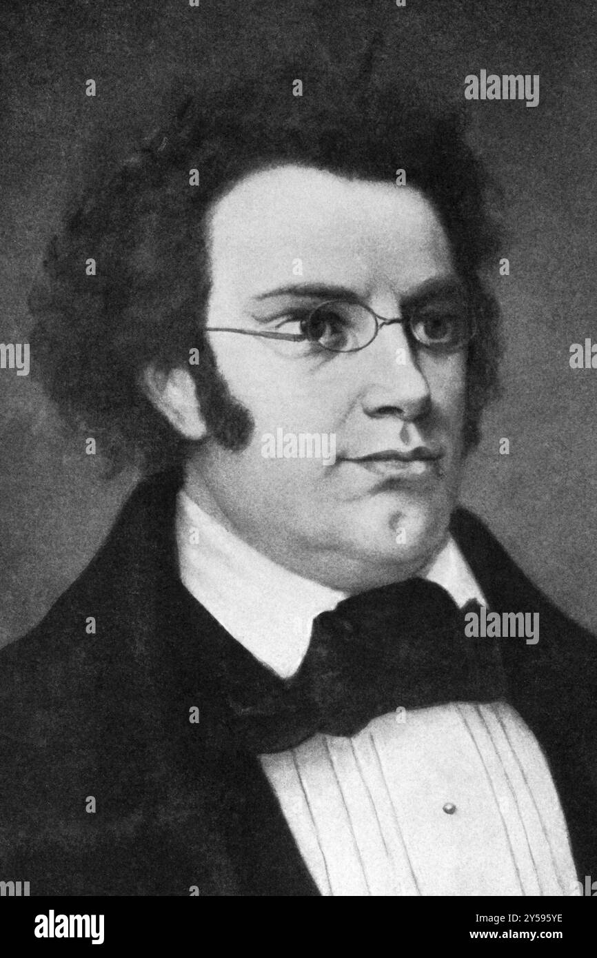 Franz Schubert (1797-1828) su incisione dal 1908. Compositore austriaco. Inciso da un artista sconosciuto e pubblicato in Foto Stock