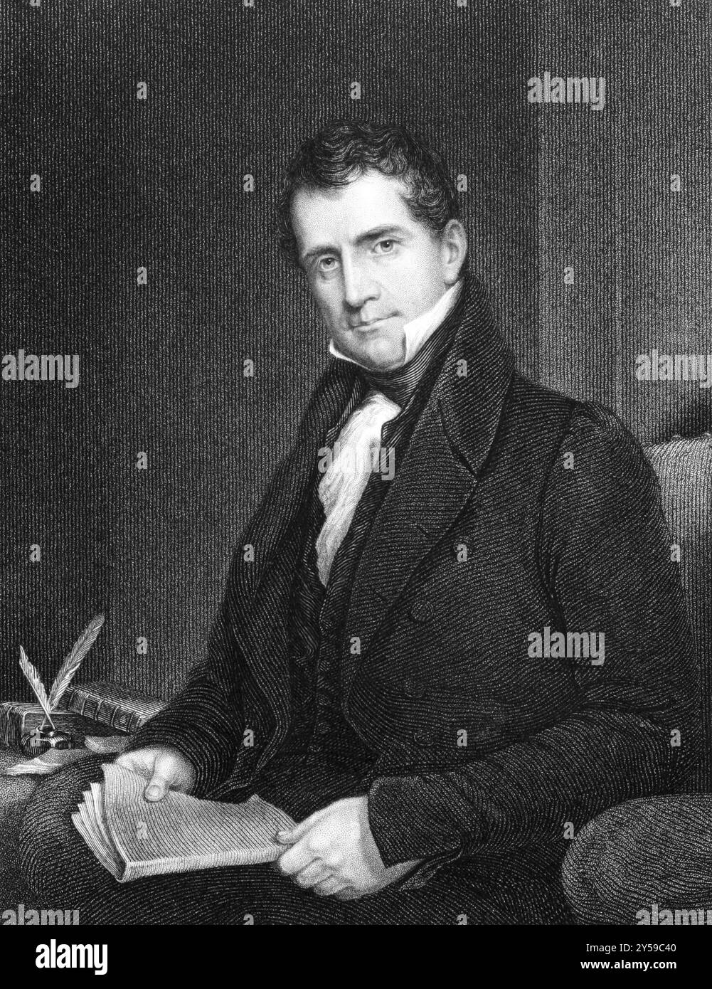 Theodric Romeyn Beck (1791-1855) su incisione dal 1834. Medico americano. Incisa da E. Prudhomme e pubblicata nella National Portrait Gallery di Foto Stock