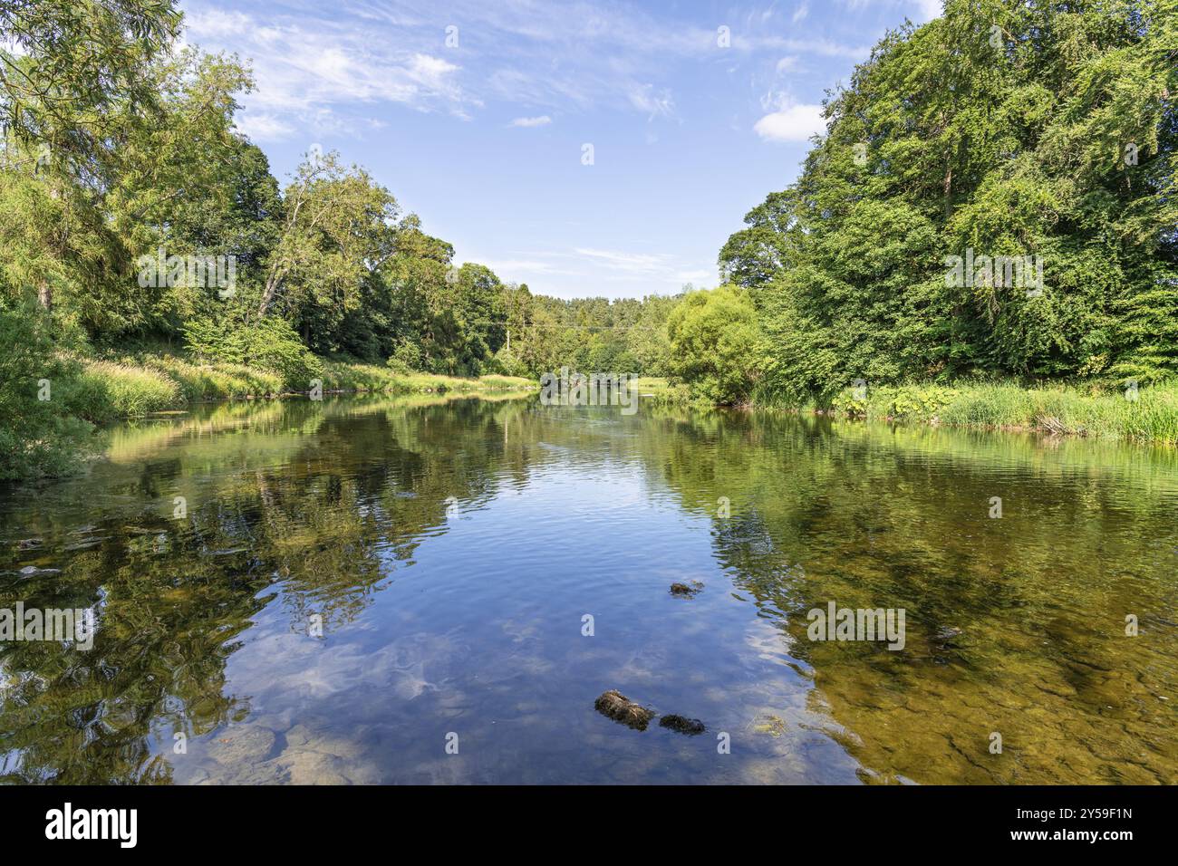 Fiume Teviot, confini scozzesi Foto Stock