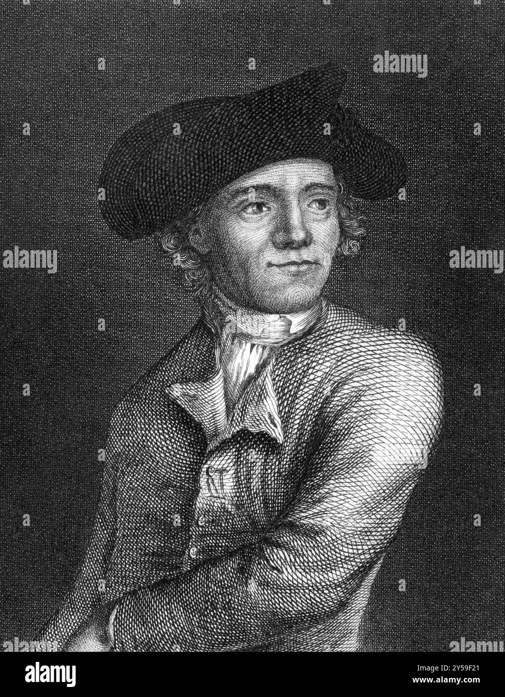 John Paul Jones (1747-1792) su incisione dal 1859. Marinaio scozzese e combattente navale degli Stati Uniti nella rivoluzione americana. Inciso da ar sconosciuta Foto Stock