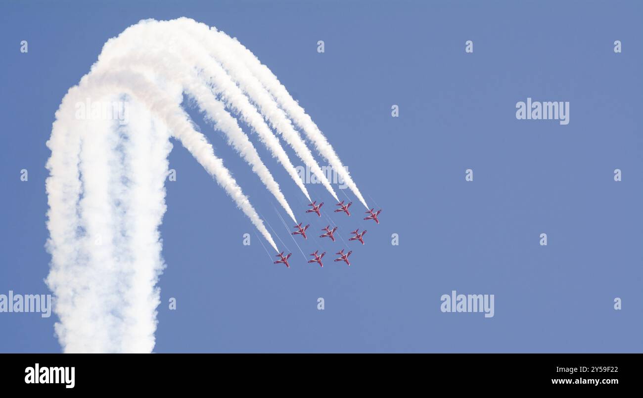 Frecce rosse all'Eastbourne Air Show Foto Stock