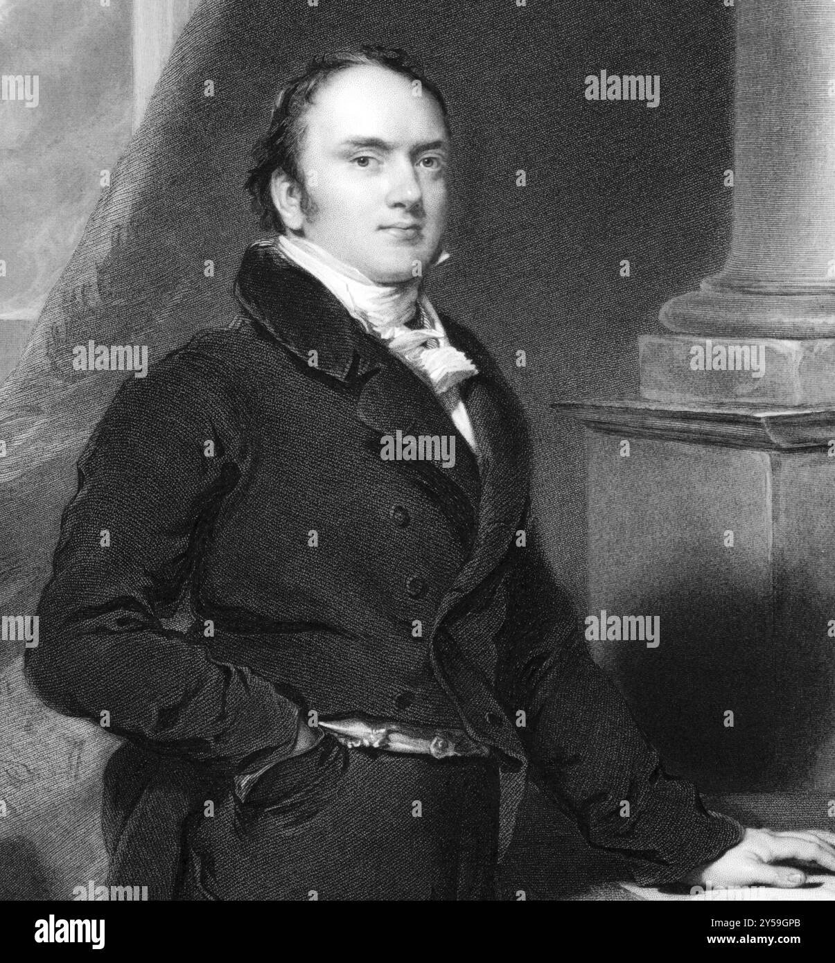 Alexander Baring, i barone Ashburton (1774-1848) su incisione dal 1838. Politico e finanziere britannico. Incisa da R.A.Arlett dopo un dipinto di Foto Stock