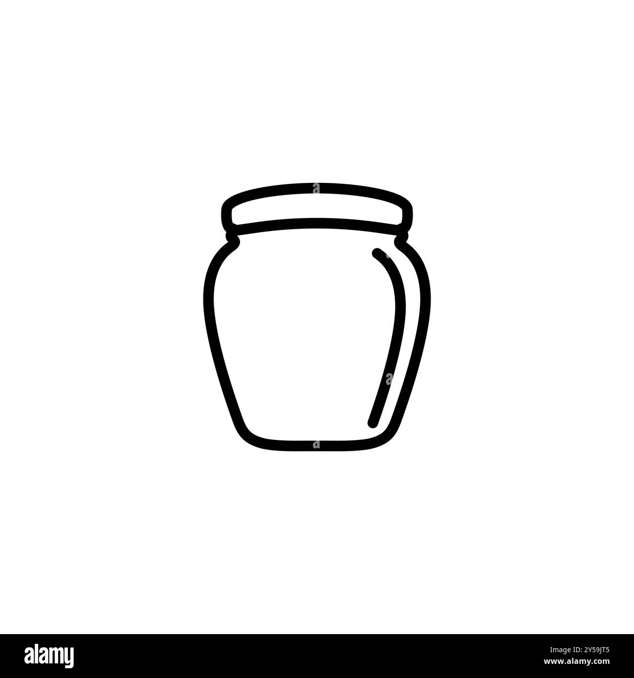 Un barattolo di miele brillante. Icona lineare vettore miele. Contorno di un barattolo di miele. Logo apicoltura. Un elegante barattolo di miele. Illustrazione vettoriale. Illustrazione Vettoriale