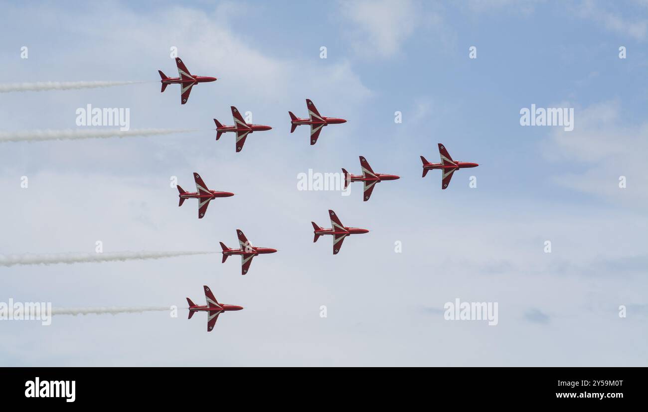 Le frecce rosse all'Eastbourne Air Show Foto Stock