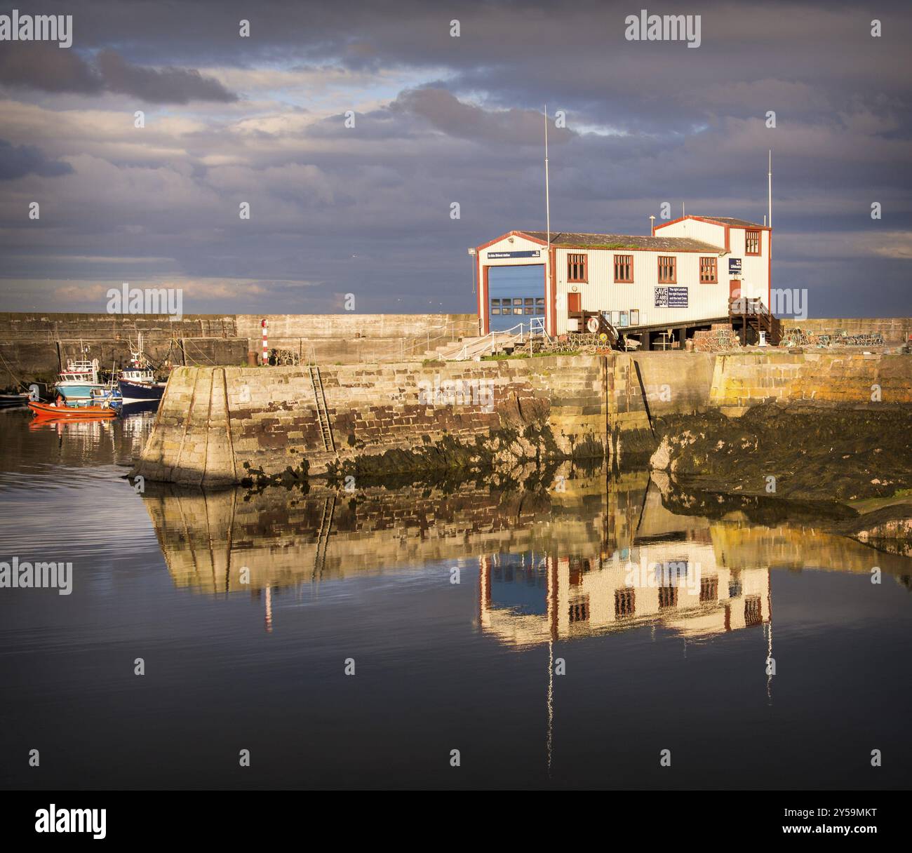 St Abbs Lifeboat Station, Scozia, Regno Unito, Europa Foto Stock