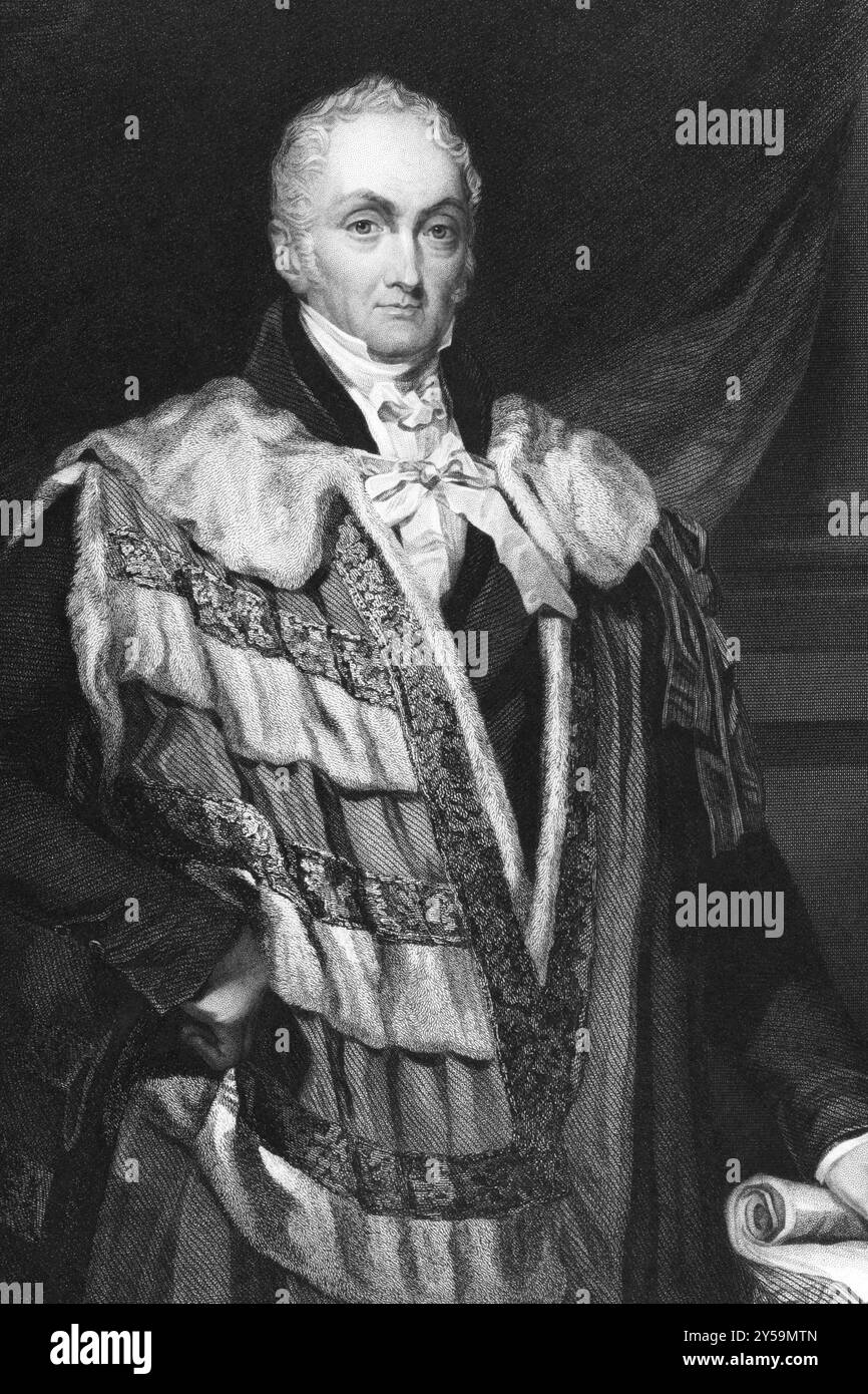 William Courtenay, XI conte di Devon (1807-1888) su incisione dal 1837. Politico britannico. Inciso da J.. Brown dopo un dipinto di E.. Walker e pub Foto Stock
