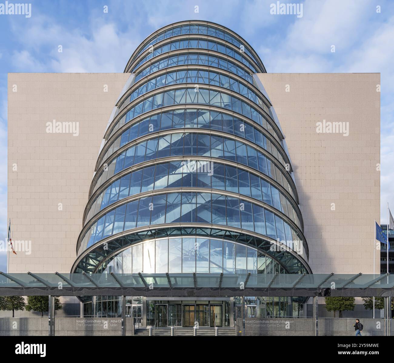 Ingresso al Centro Congressi di Dublino nei Docklands, Dublino, Irlanda, Europa Foto Stock