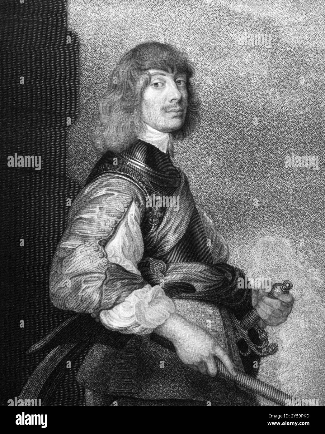 Algernon Percy, X conte di Northumberland (1602-1668) su incisione dal 1827. Capo militare inglese. Incisa da T.A.Dean e pubblicata su Portrai Foto Stock