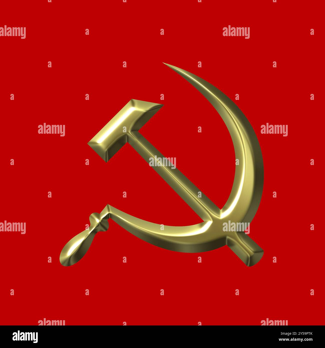 Simbolo dell'URSS isolato in bianco Foto Stock