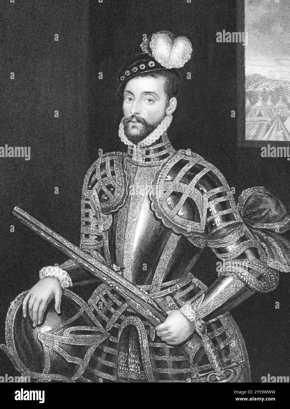 William Stanley (1435-1495) su incisione dal 1838. Soldato inglese che combatté con le sue truppe in diverse battaglie della Guerra delle due rose. Inciso b Foto Stock