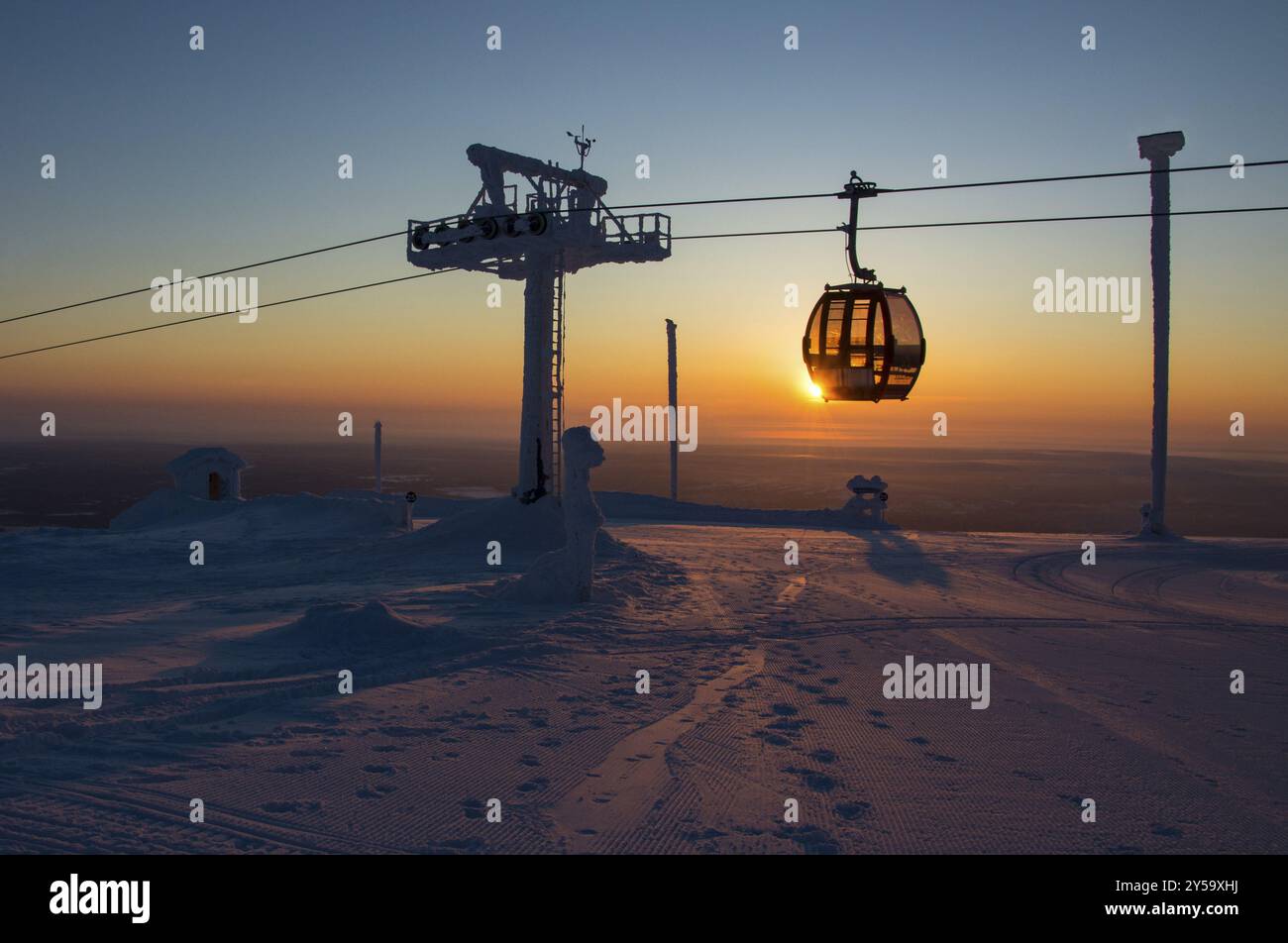 Pass per la funivia a Sun, Yllas, Finlandia, Europa Foto Stock