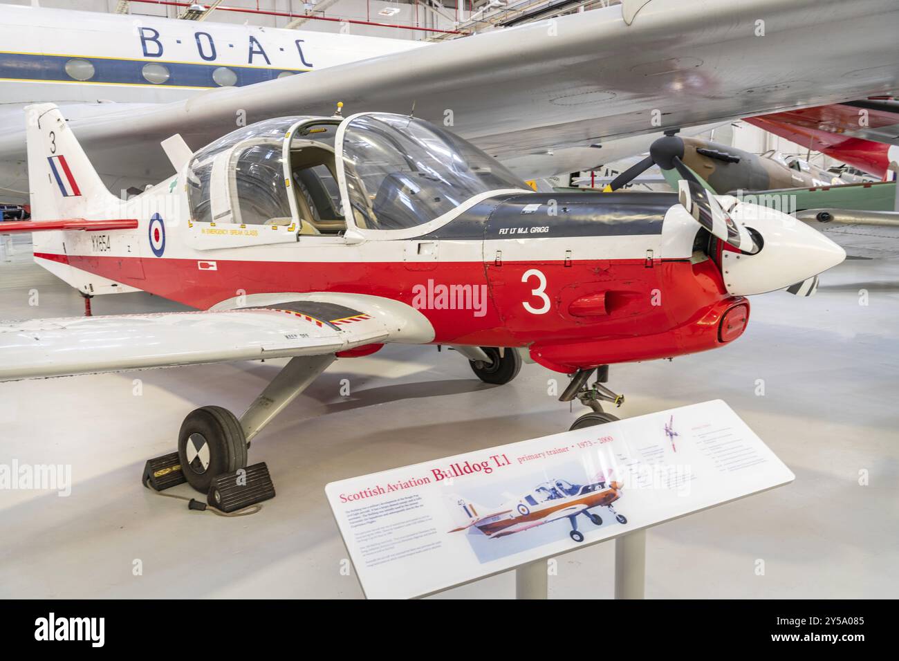 Scottish Aviation Bulldog T Mk 1, Museo RAF, Cosford Foto Stock