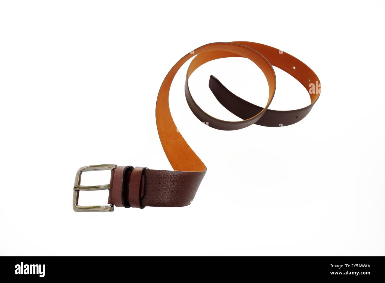 Nastro marrone isolato su sfondo bianco Foto Stock