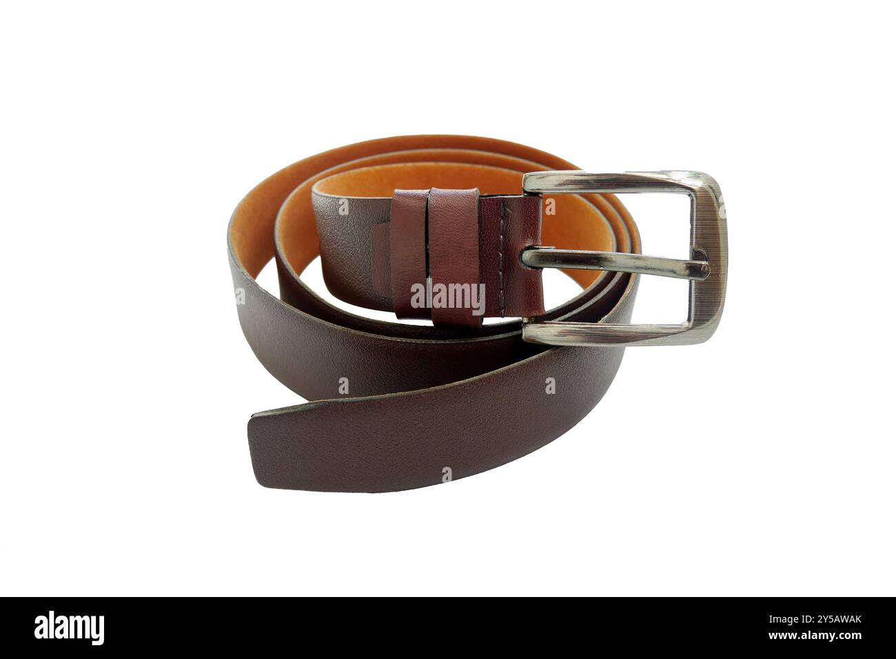 Nastro marrone isolato su sfondo bianco Foto Stock