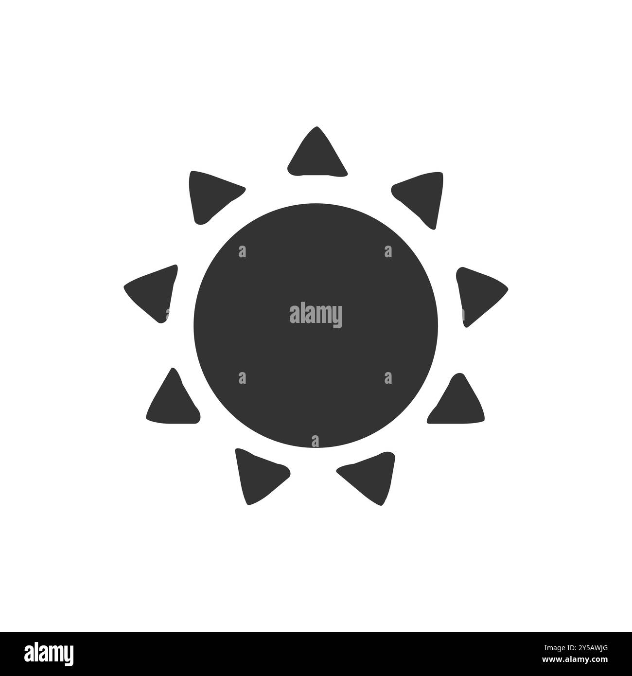 Icona del sole nero Illustrazione Vettoriale