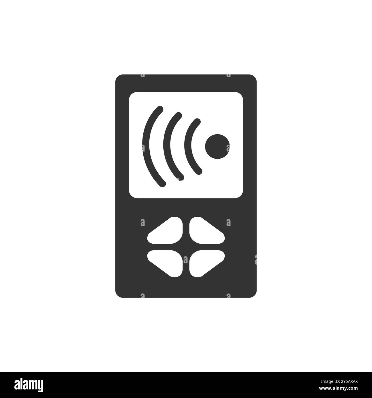 Icona del telecomando con design del segnale wireless. Illustrazione Vettoriale