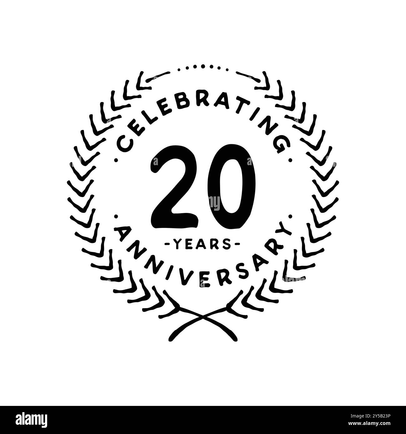 20 anni di modello di progettazione. ventesimo vettore e illustrazione. Illustrazione Vettoriale