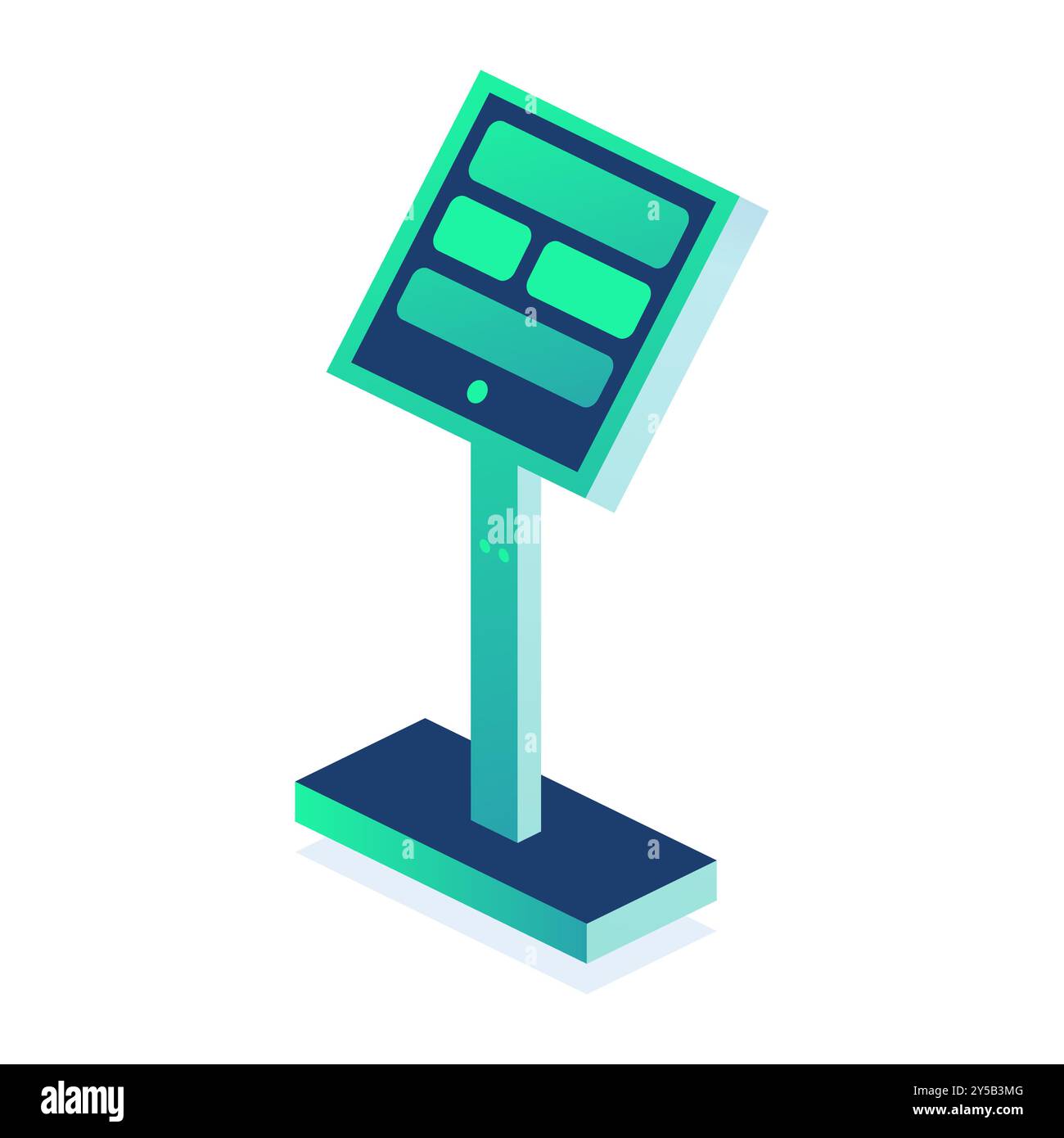 Chiosco interattivo isometrico. Terminal self-service in metropolitana o sulla stazione ferroviaria isolato su sfondo bianco. Fornire informazioni. Illustrazione vettoriale Illustrazione Vettoriale